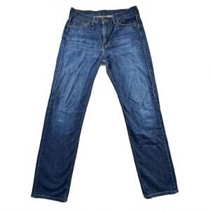 Men's 514 Levis Blue Denim Jeans Casual Pants W32 L32 SMALL STITCH FLAW see pics